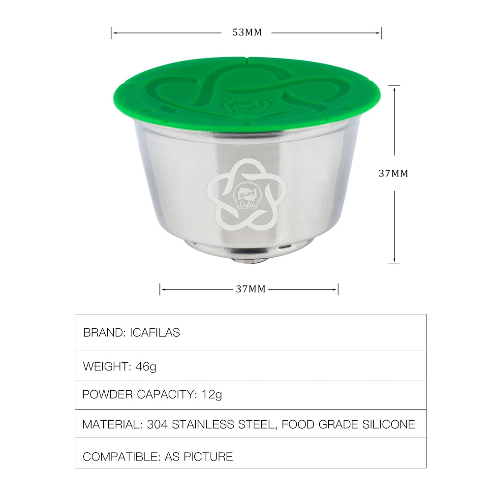 Reusable Milk Pod Coffee Capsule for Nescafe Dolce Gusto (Stainless Steel Refillable Coffee Filter Pods)