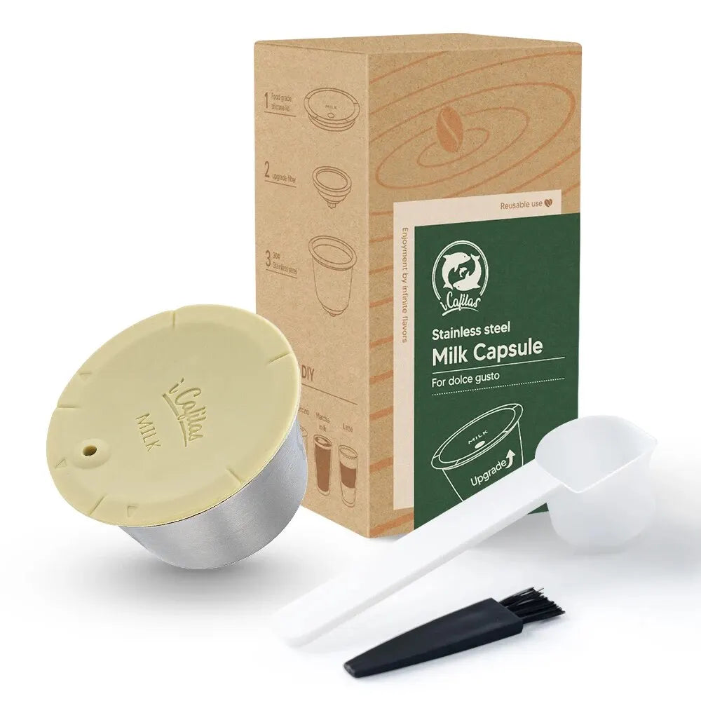 Reusable Milk Pod Coffee Capsule for Nescafe Dolce Gusto (Stainless Steel Refillable Coffee Filter Pods)