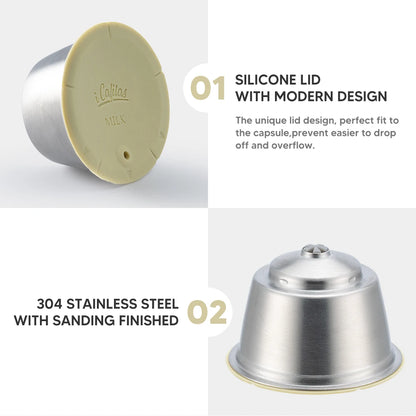 Reusable Milk Pod Coffee Capsule for Nescafe Dolce Gusto (Stainless Steel Refillable Coffee Filter Pods)
