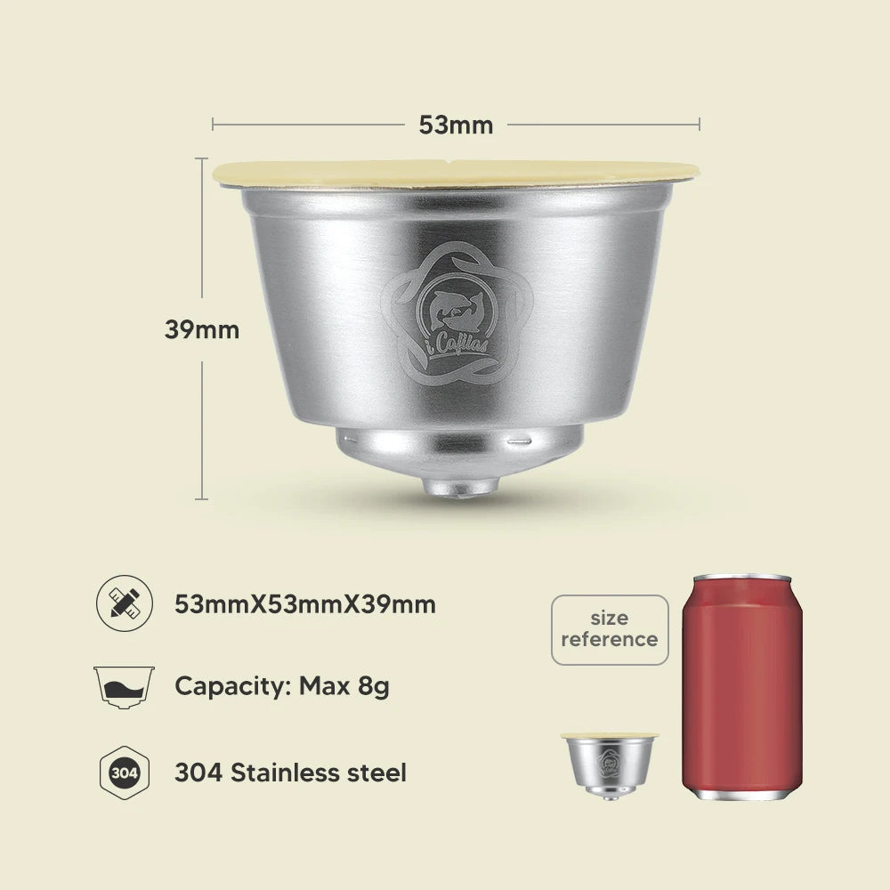 Reusable Milk Pod Coffee Capsule for Nescafe Dolce Gusto (Stainless Steel Refillable Coffee Filter Pods)